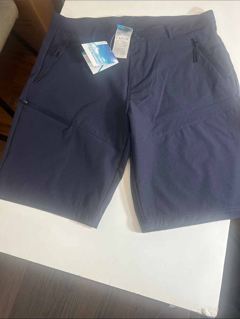Women's Navy Lightweight Stretch Bermuda Shorts